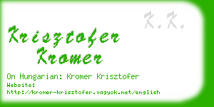 krisztofer kromer business card